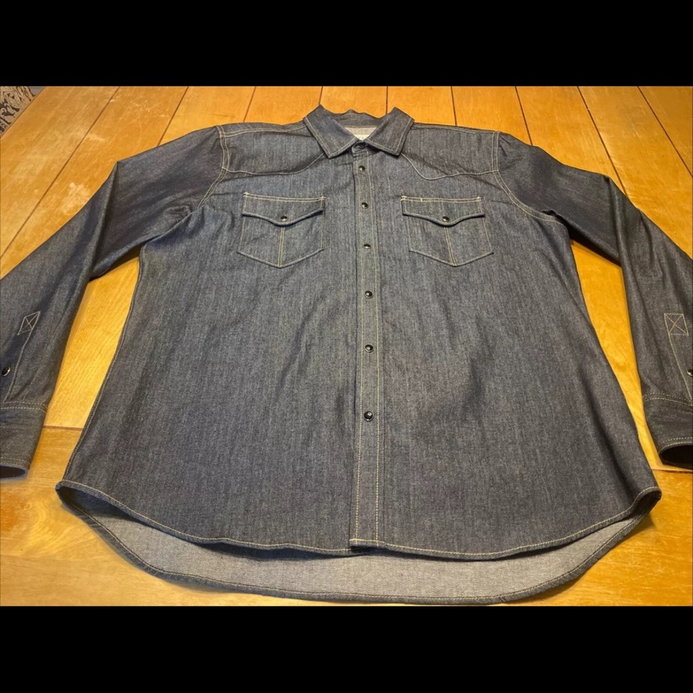 Tecovas Western Pearl Snap Denim Shirt Large